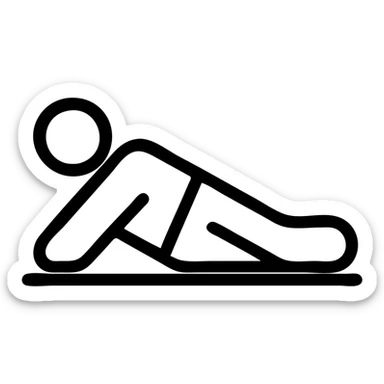 person lying on their side, minimal icon style, simple lines sticker