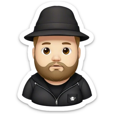 fat emo guy in hat with beard emo outfit sticker