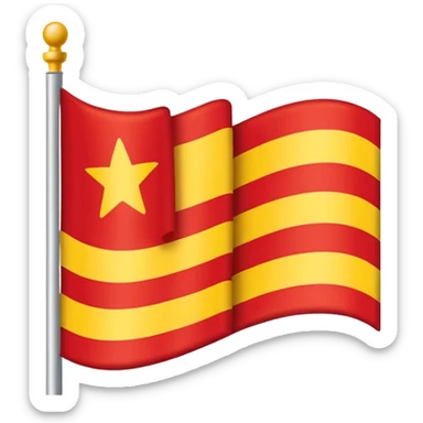 Give an emoji of a flag with red, white & yellow colour.horizontally arranged and White in the middle sticker