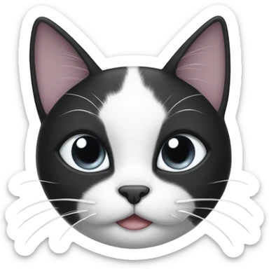 black and white cat with bean headband sticker