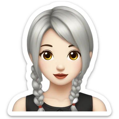 Chinese beautiful girl wear black stocking sticker