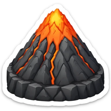 Create a volcano with its eyes tightly shut sticker