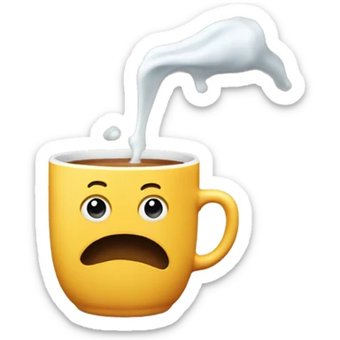 A shocked emoji spilling tea sticker