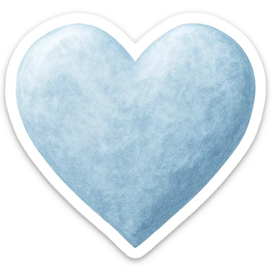 heart with a frosted icy blue finish sticker