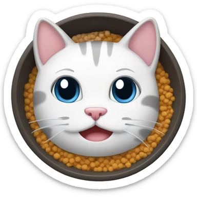 Cat bowl of cat wet food sticker