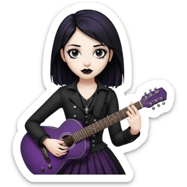 Goth girl with guitar sticker
