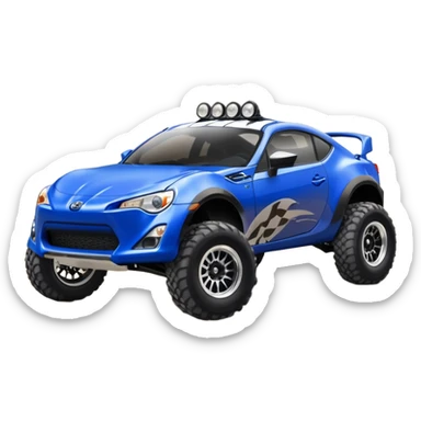 2013 scion fr-s ultramarine off road 4wd monster Baja dessert stadium racer number 86 with large mirror chrome wheels and long travel suspension  sticker