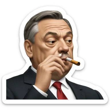 Viktor Orbán smokes cigarette sticker