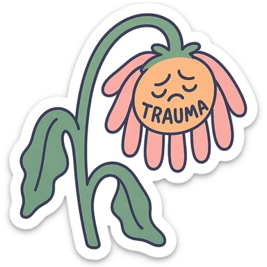 trauma as a wilted flower sticker