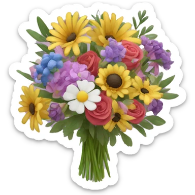 Mixed flower bouquet  sticker