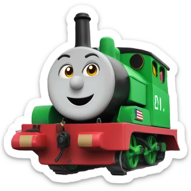 tomas the tank engine us flag sticker