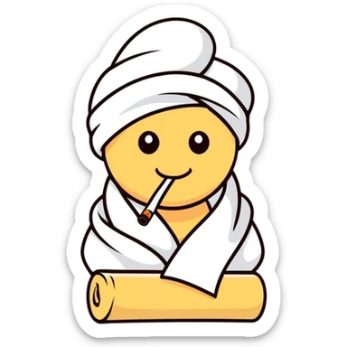 A towel smoking a blunt sticker