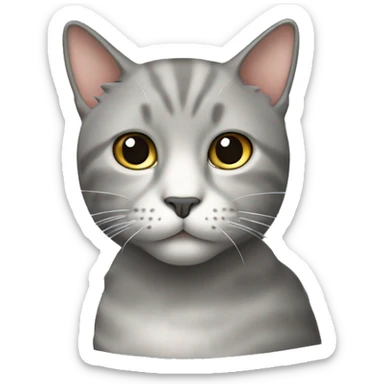 graue katze mit weißem fleck am hals sticker