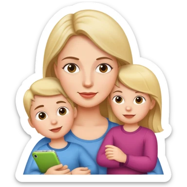 Busy mom with 2 kids sticker