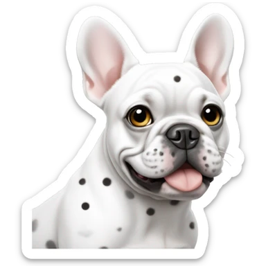 French bulldog full white with Little dots  sticker