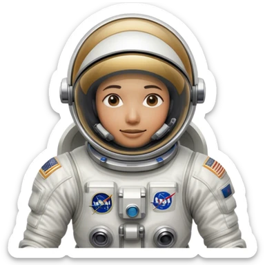 Cinematic Realistic Astronaut visor down hiding face– A highly detailed depiction of an astronaut in a state-of-the-art space suit, floating weightlessly in the vast expanse of space. The reflective visor hides the face so we do not see the astronauts face, while intricate suit details and soft lighting create an immersive sense of realism. sticker