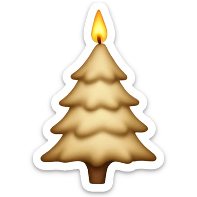 Beige candle Christmas tree sticker