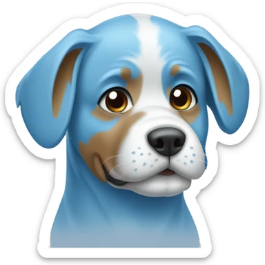 Dog light blue and blue sticker