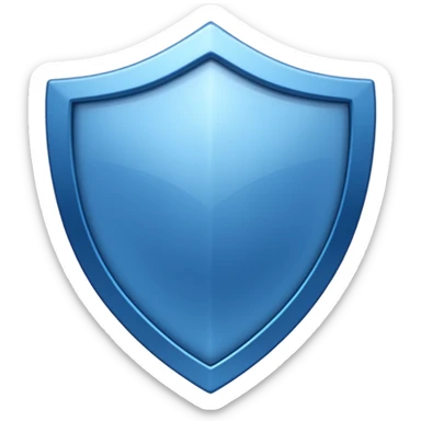blue shield with a metallic, shiny blue center, no symbols sticker