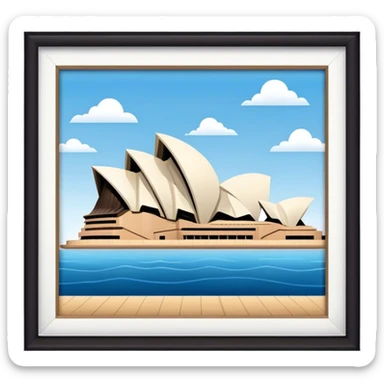 sydney opera house front view, no frame sticker