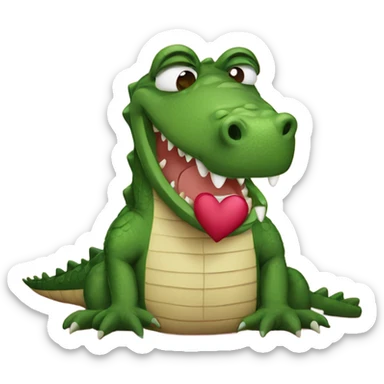 Crocodile in love sticker