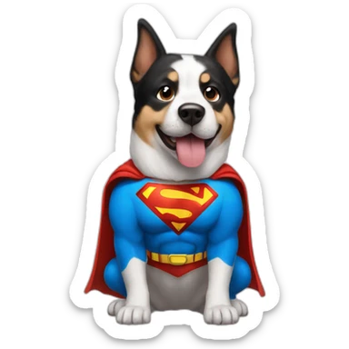 Super man dog sticker