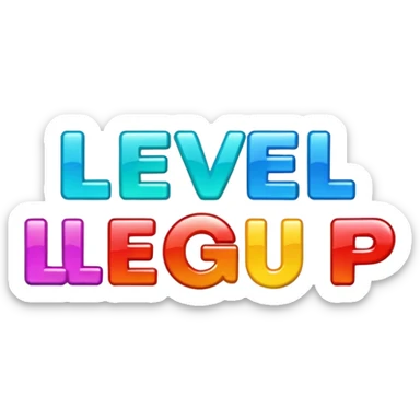 A sticker saying level up  sticker