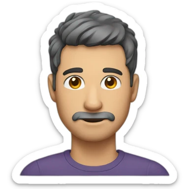 man-with-cat-upper-head sticker