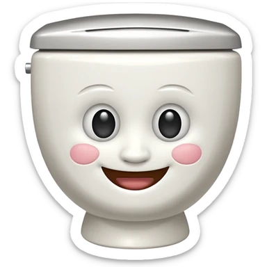 A 🚽 with a face 😀 sticker