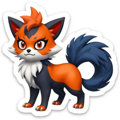 Furfrou-Litten-Absol-Zorua-Sprigatito-fusion, full body sticker