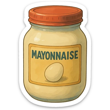 ghibli style mayonnaise jar sticker