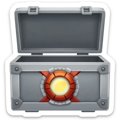 Crate and emoji of arc reactor of iron man sticker