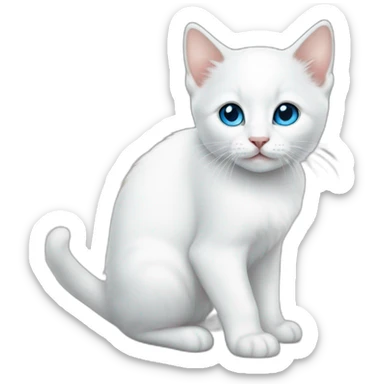 blue-eyed white kitten sticker