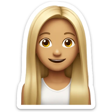 smiling girl with long hair sticker