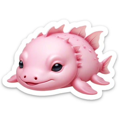 Meme-Worthy Cute Sleeping Axolotl Portrait Emoji, Head resting peacefully with a contented smile, showcasing a slender, graceful body with smooth, pale pink skin and gently drooping feathery gills, eyes shut in a serene nap, Simplified yet hilariously adorable features, highly detailed, glowing with a soft, drowsy light, high shine, relaxed and utterly lovable, stylized with an air of playful laziness, bright and heartwarming, soft glowing outline, capturing the essence of a comically sleepy aquatic friend, so meme-worthy it feels like it could instantly become the next viral sensation of adorable slumber! sticker