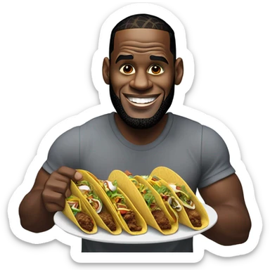 LeBron James eating tacos  sticker