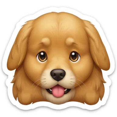 golden retriever with a very sad expression sticker