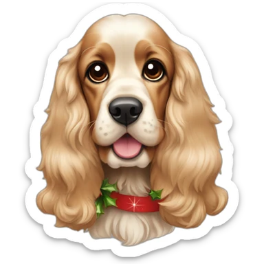 cute christmas cocker spaniel  sticker