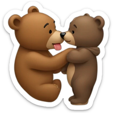 A bear kisses a bear  sticker