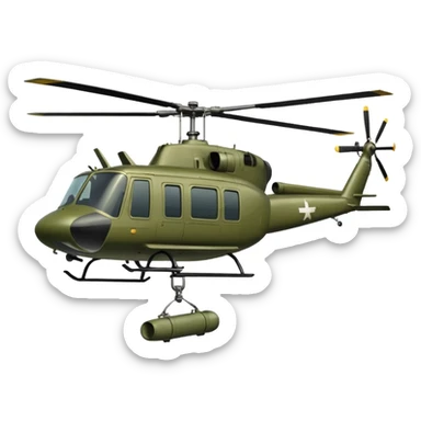 Huey helicopter sticker