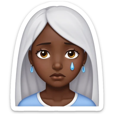 Dark black girl super sad sticker