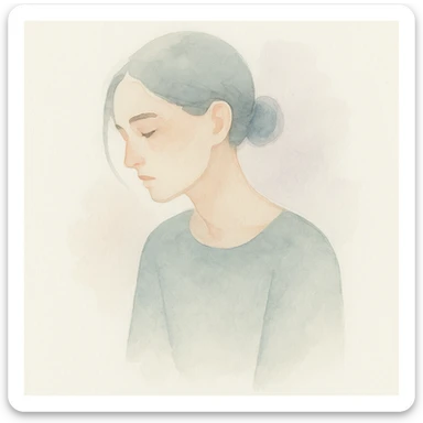 a person dissociating, watercolor style sticker