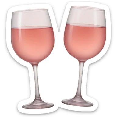 Two glasses of rose wine are clinking sticker
