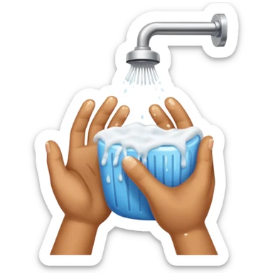 just show hands cleaning with soap sticker