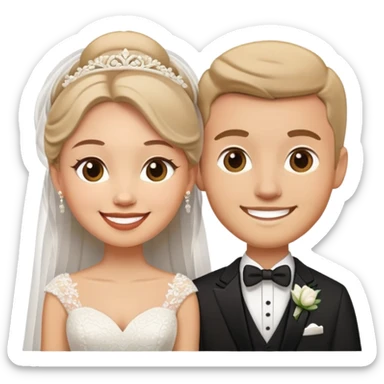 Bride and groom wedding couple sticker
