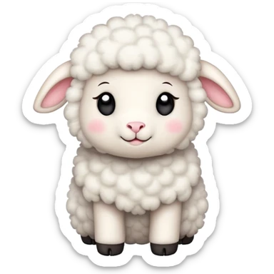 Little Lamb with many love emoji around  sticker