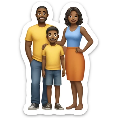 A couple husband and wife with a child sticker