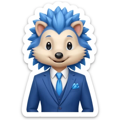 blue hedgehog groom sticker