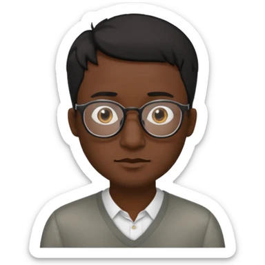 Emoli hombre con lentes poco cabello negro y nariz grande sticker