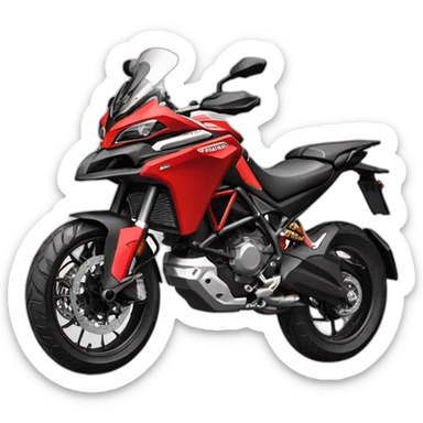 Caricatura Moto Ducati multistrada enduro off road roja y negra llena de barro sticker